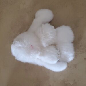 White Rabbit Fur Keychain nwot